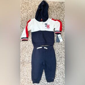 Tommy Hilfiger Infant Set - Red and Navy Zip-Up